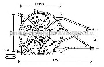 AVA QUALITY COOLING ol7603 -  Вентилятор, охлаждение двигателя
